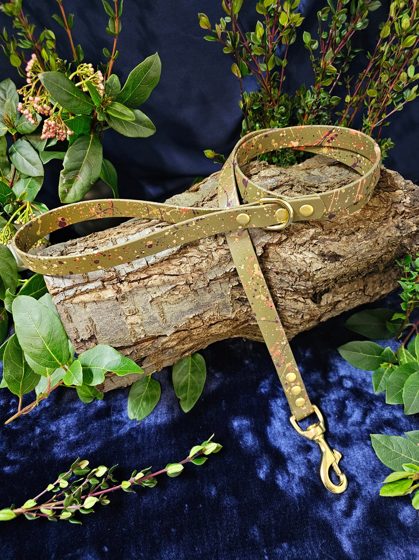 Celestial Olive - Waterproof BioThane© Splatter Dog Lead