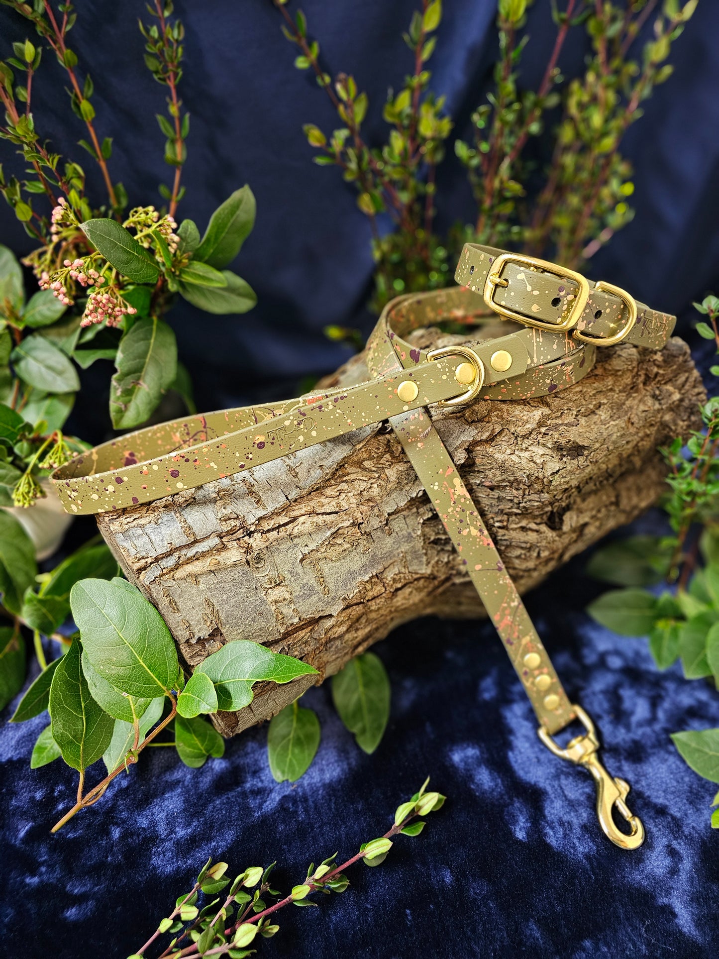 Celestial Olive - Waterproof BioThane© Splatter Dog Lead