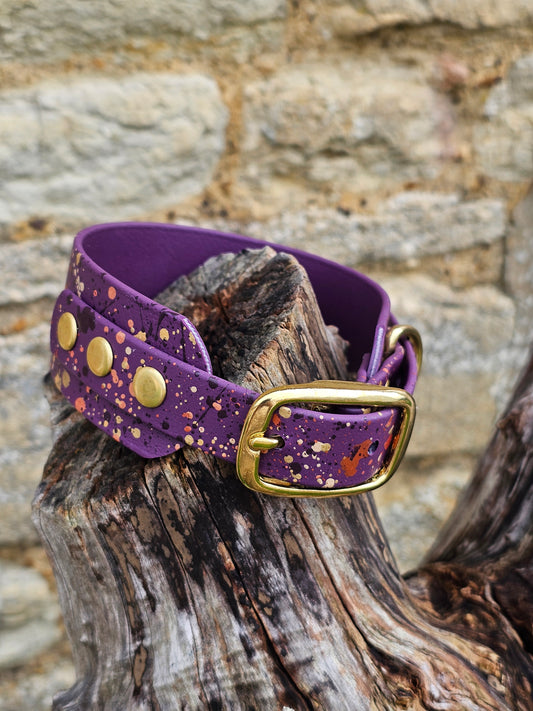 Aubergine Celestial - Splatter Sighthound / Wide Dog Collars