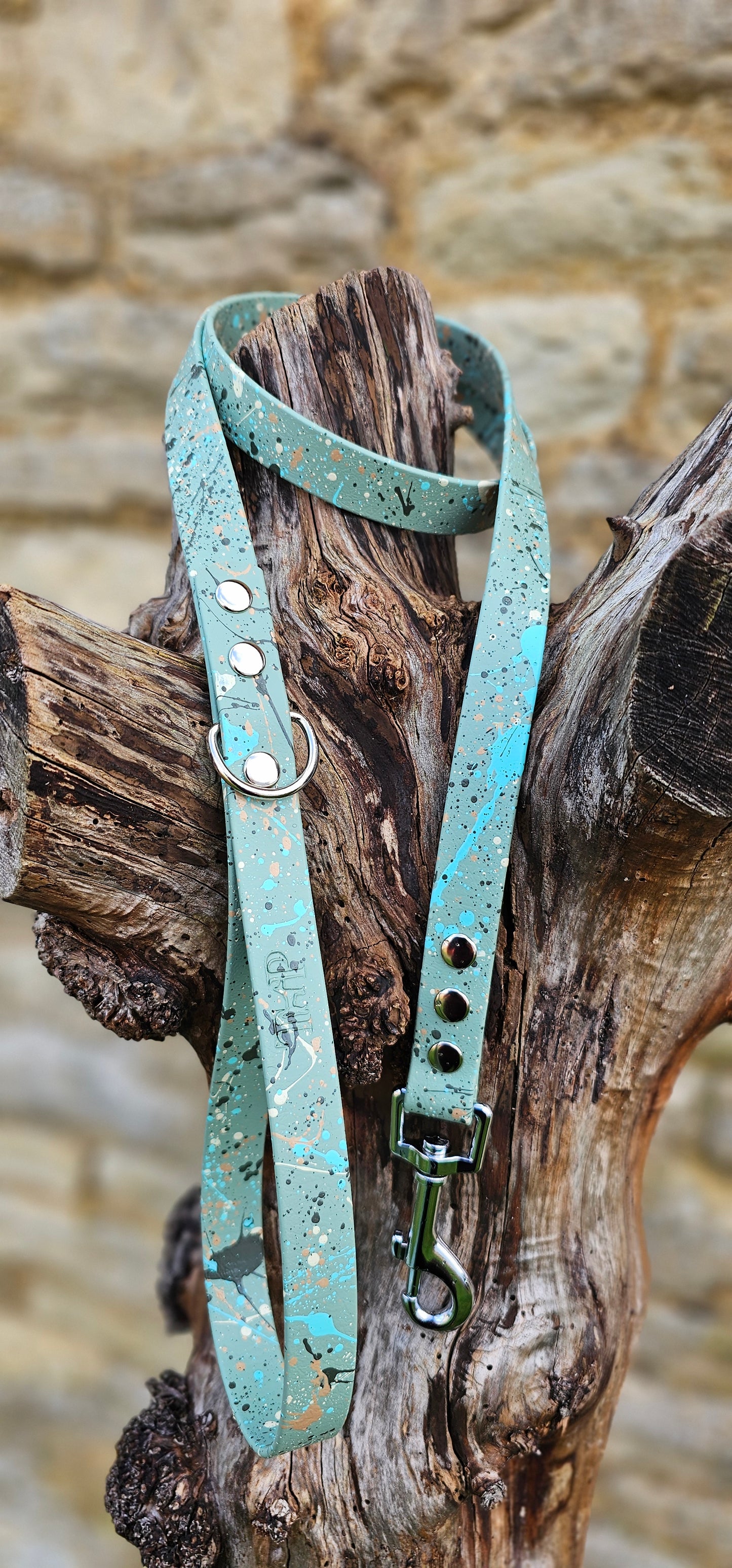 Sage - Waterproof BioThane© Pastel Splatter Dog Lead