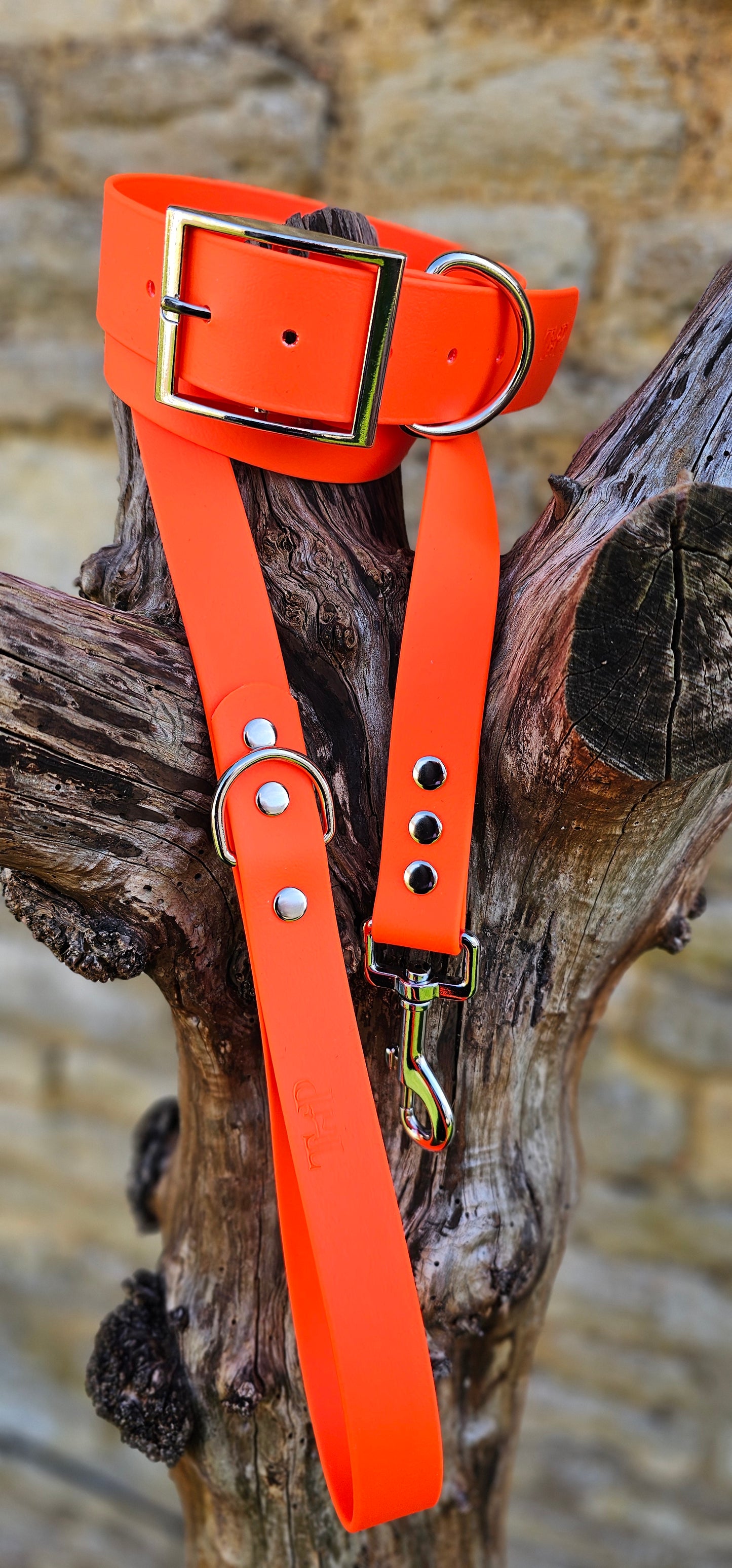 Neon Orange - Mighty Paws Waterproof BioThane© Dog Collar