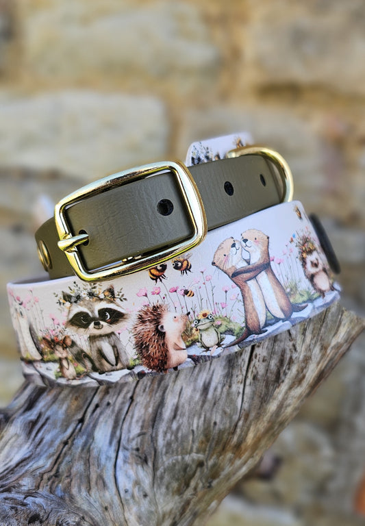 Little Wildlings – Waterproof BioThane® Sighthound Collar / wide-fit Dog Collar