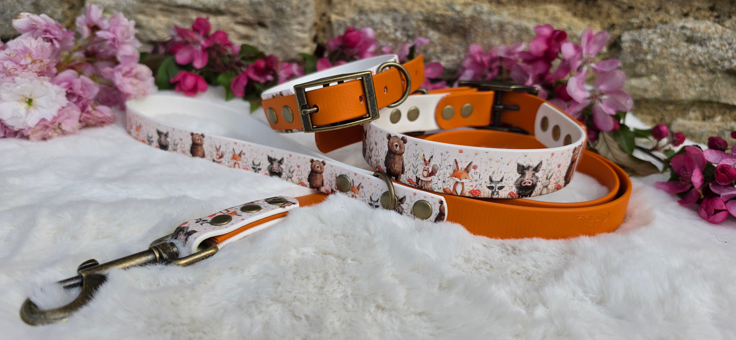 Hello Woodland - Printed Waterproof BioThane© Dog Collar