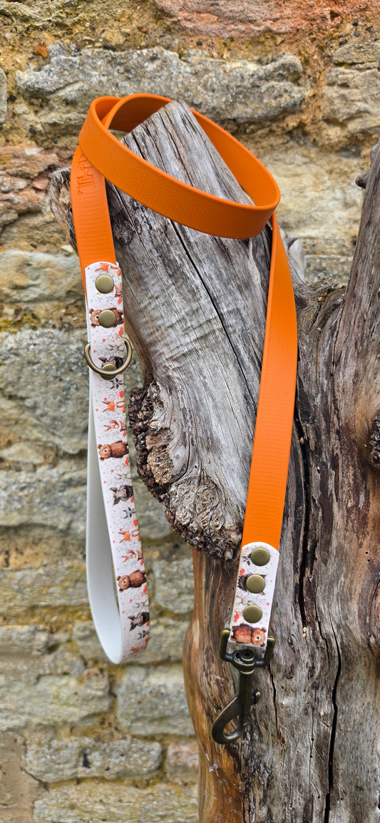 Hello Woodland - Printed Waterproof BioThane© Dog Lead