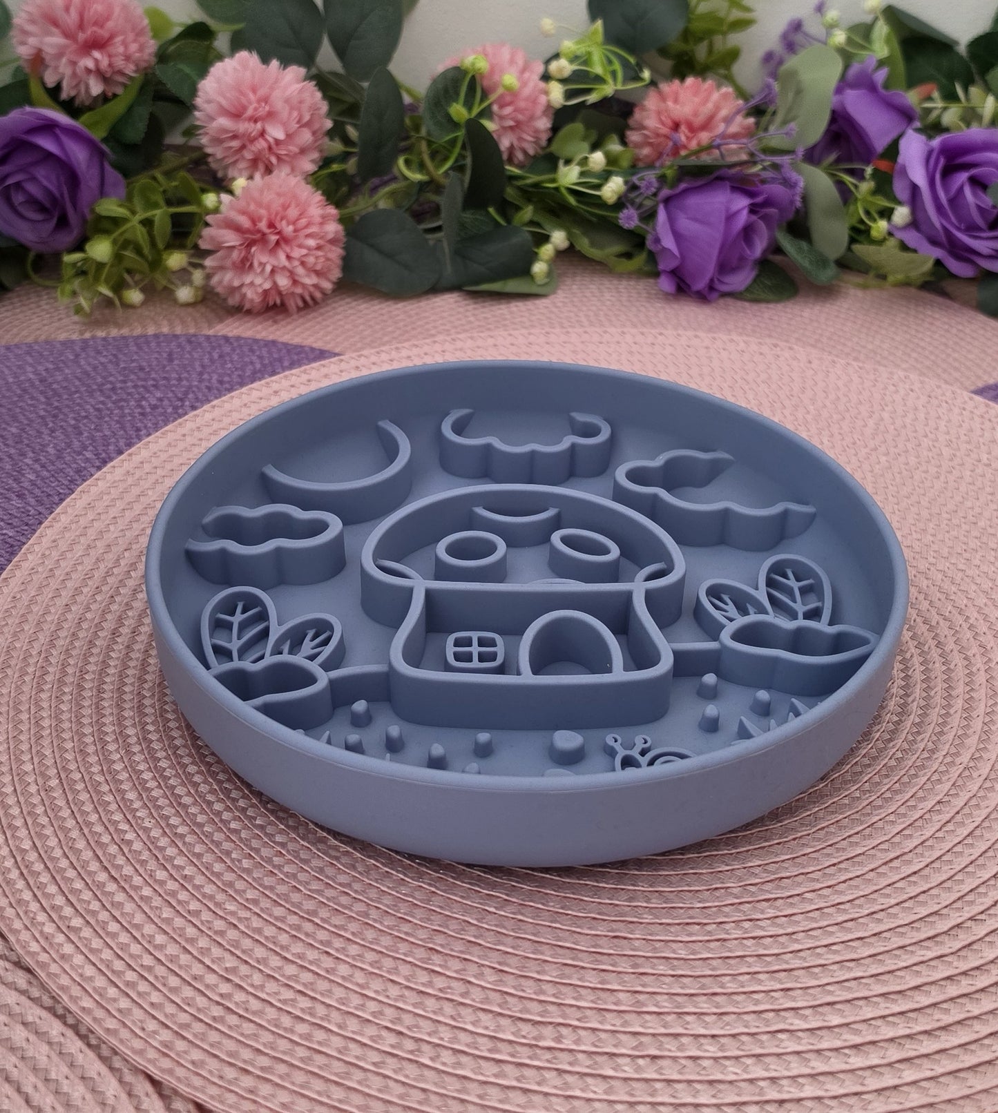 Enrichment Bowl - Mushroom House (Blue)