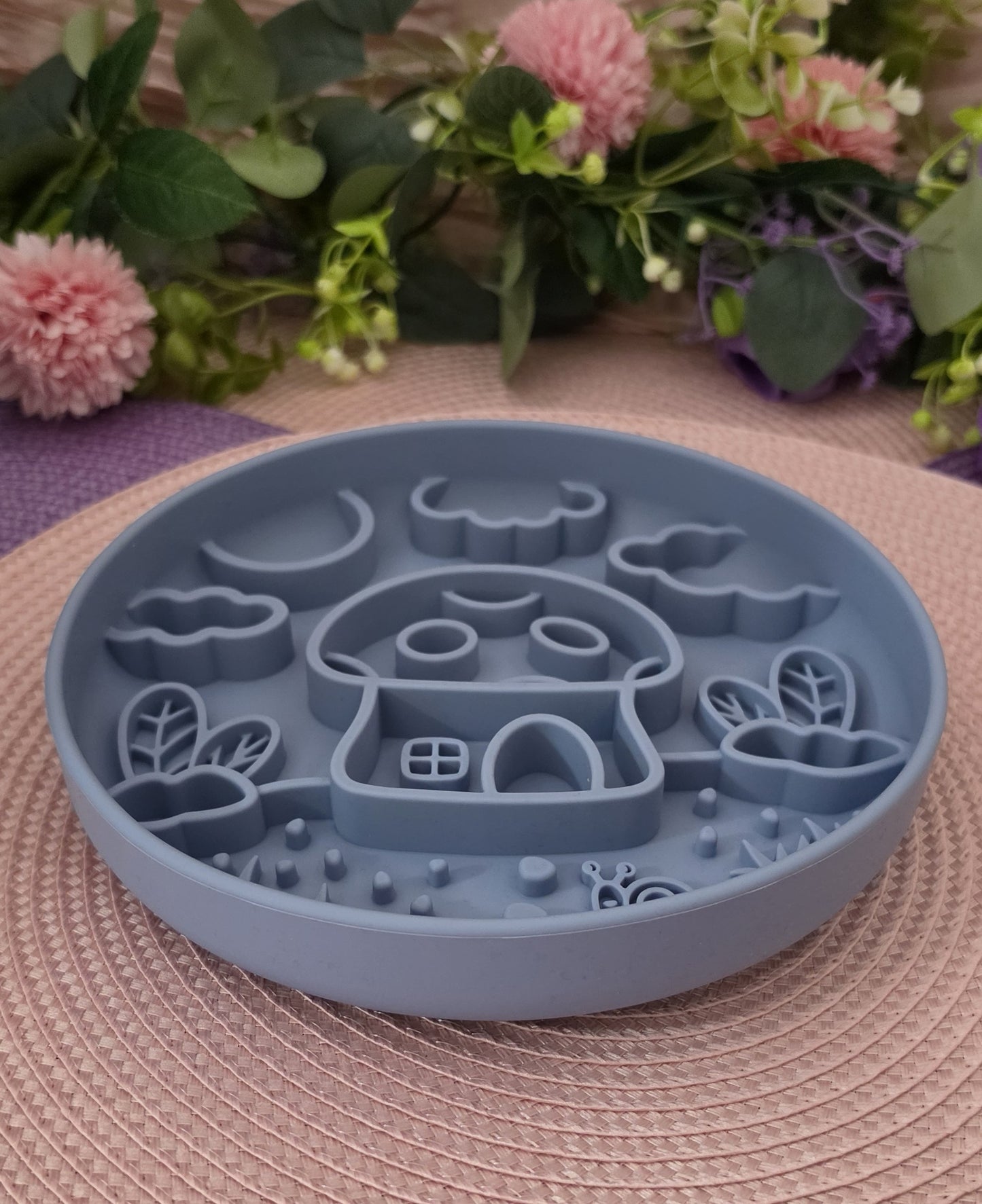 Enrichment Bowl - Mushroom House (Blue)