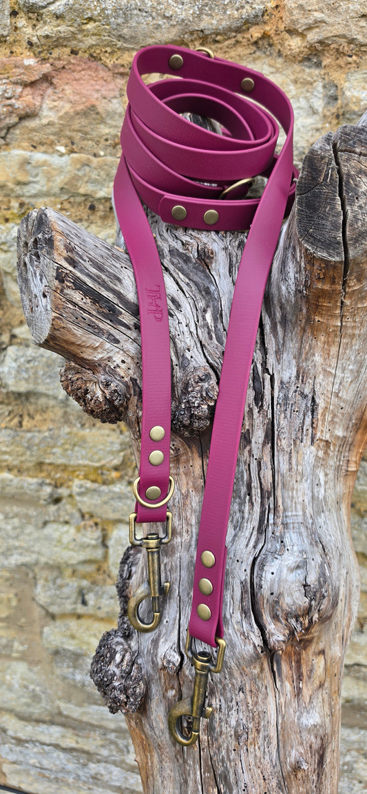 Burgundy - Waterproof BioThane© handsfree Dog Training Lead