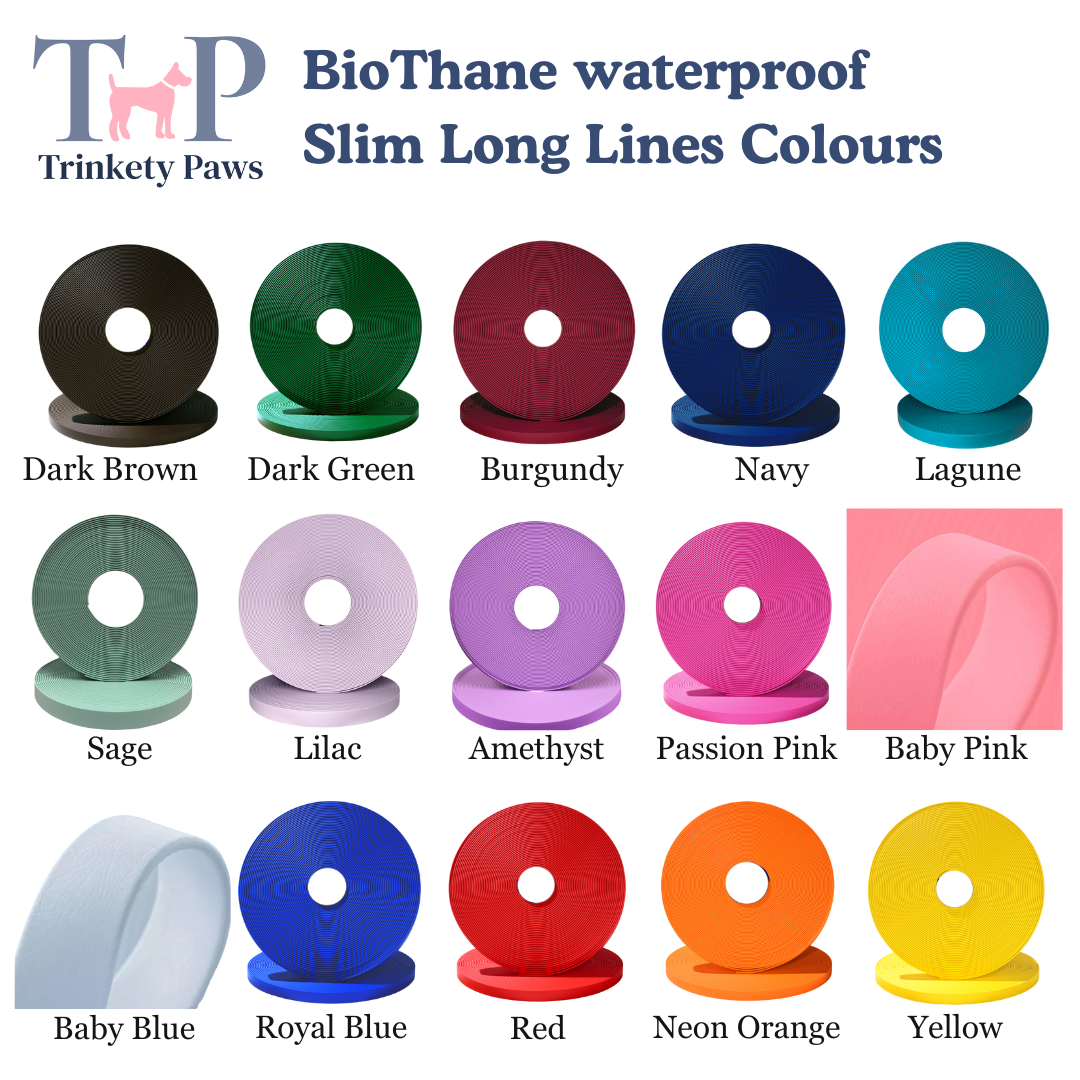 Amethyst - Waterproof BioThane© Dog Long Line Lead