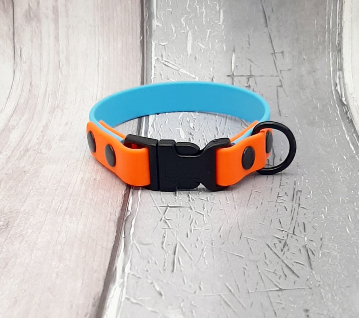 Waterproof BioThane© two-coloured Quick Release Dog Collar - Design Your Own