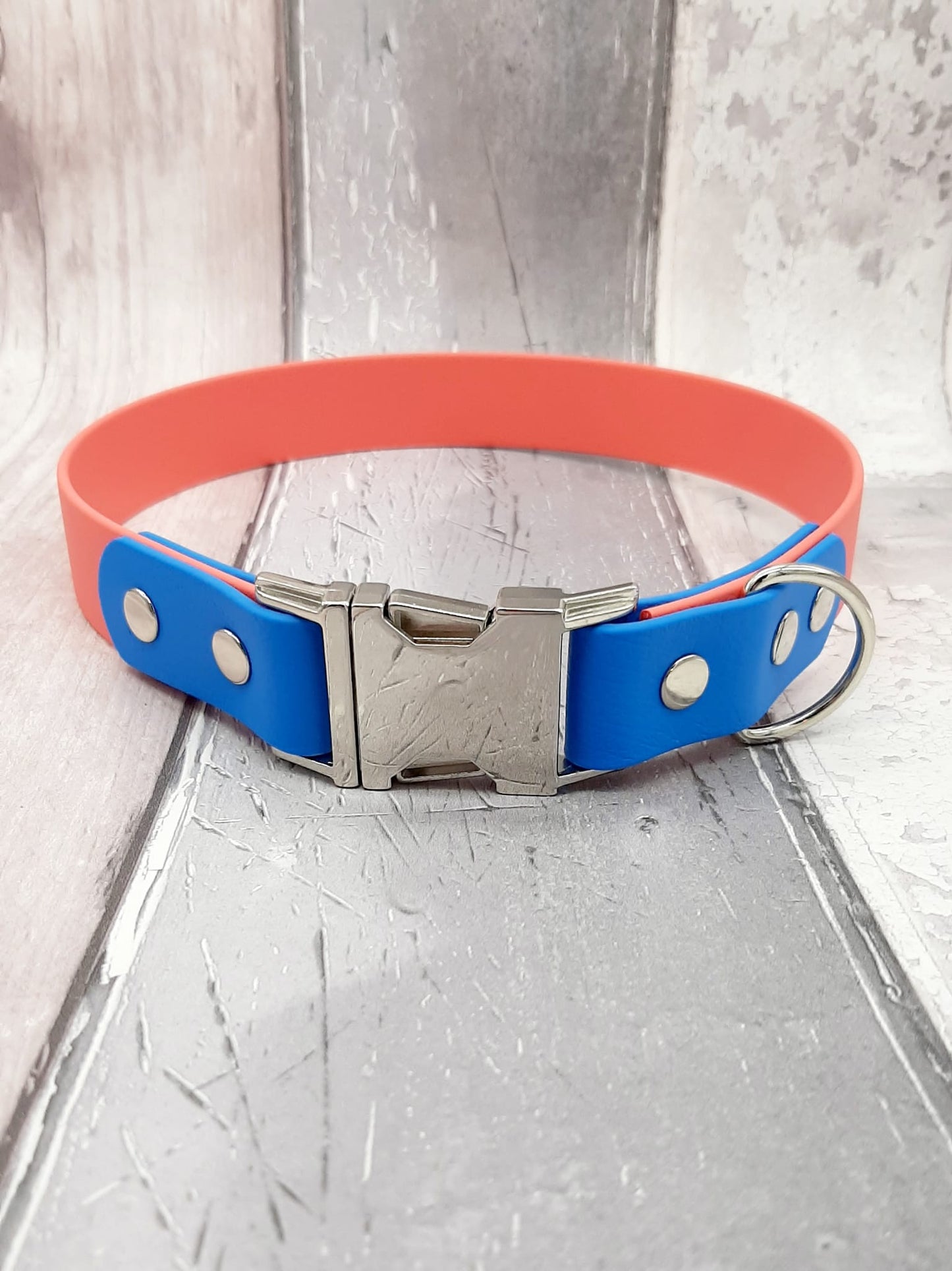 Waterproof BioThane© two-coloured Quick Release Dog Collar - Design Your Own