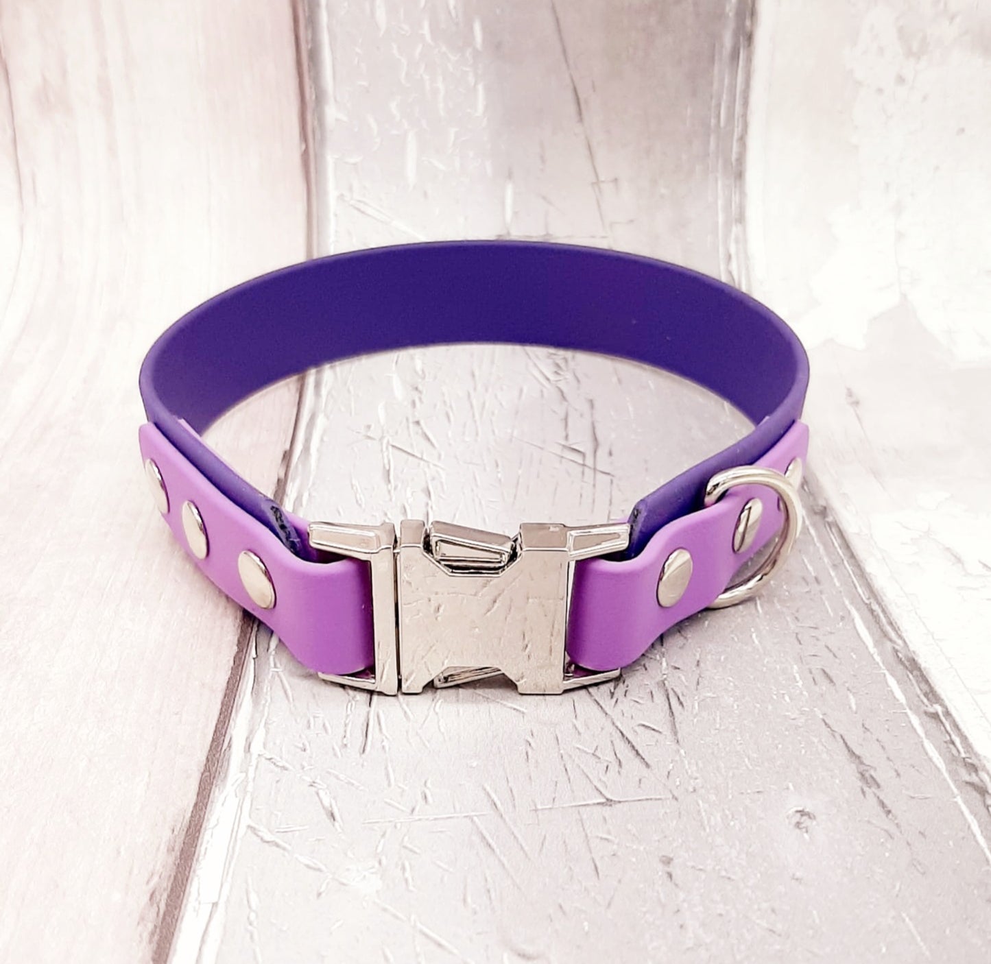 Waterproof BioThane© two-coloured Quick Release Dog Collar - Design Your Own