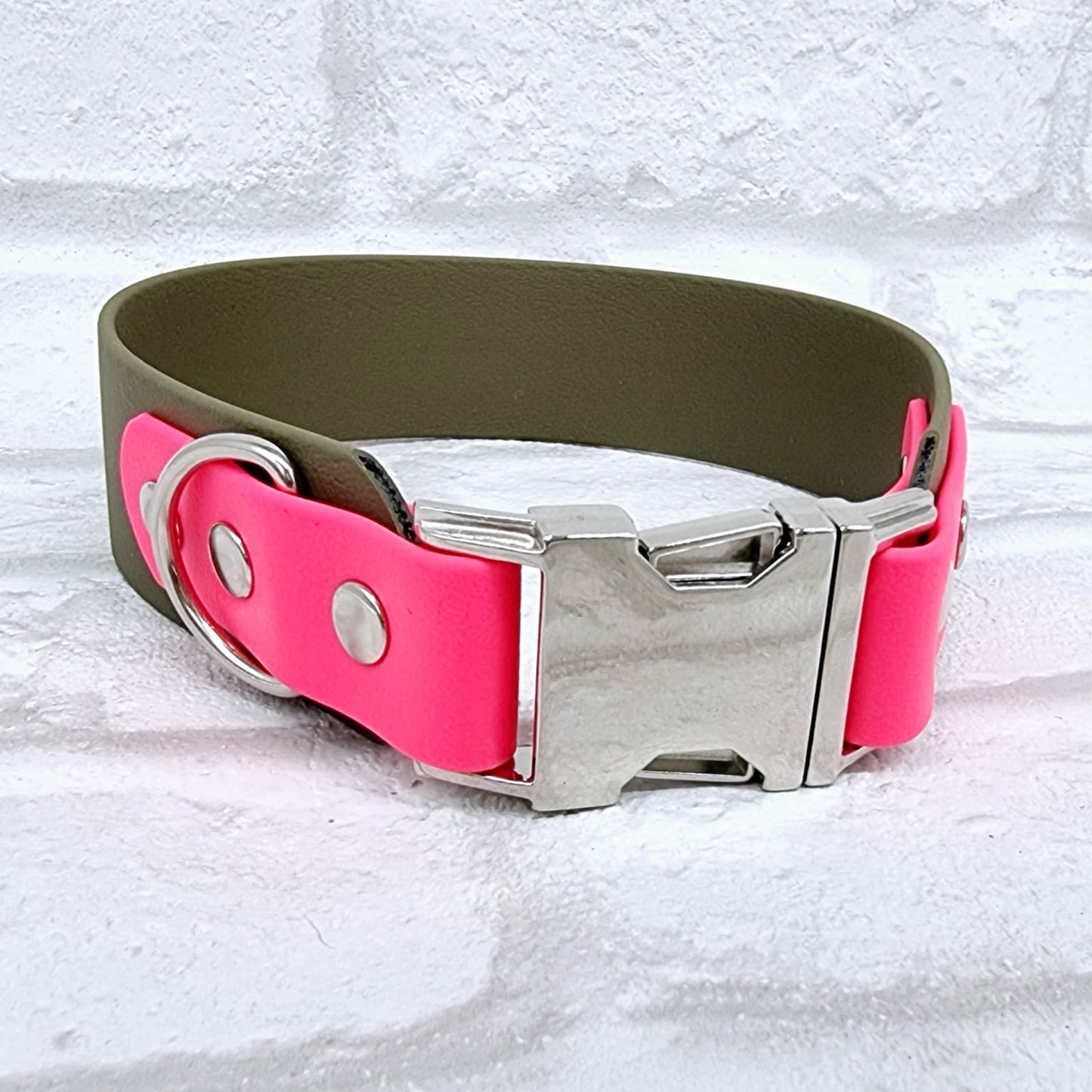 Waterproof BioThane© two-coloured Quick Release Dog Collar - Design Your Own