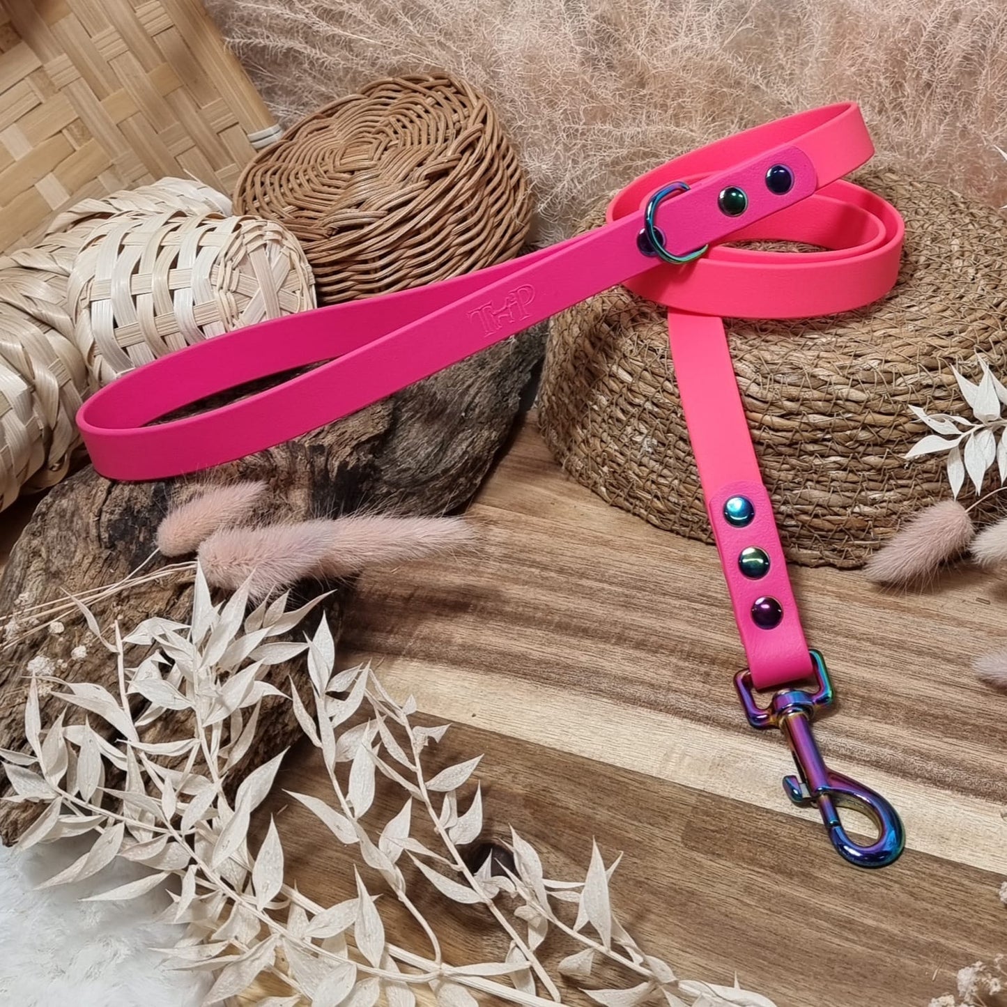 Neon Pink & Passion Pink - (120cm length / Regular) Biothane Dog Lead