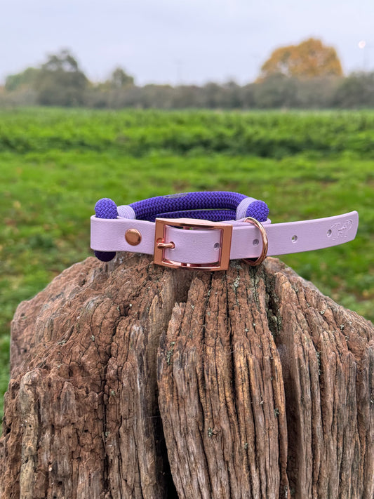 Purple & Lilac - Classic Rope Dog Collar