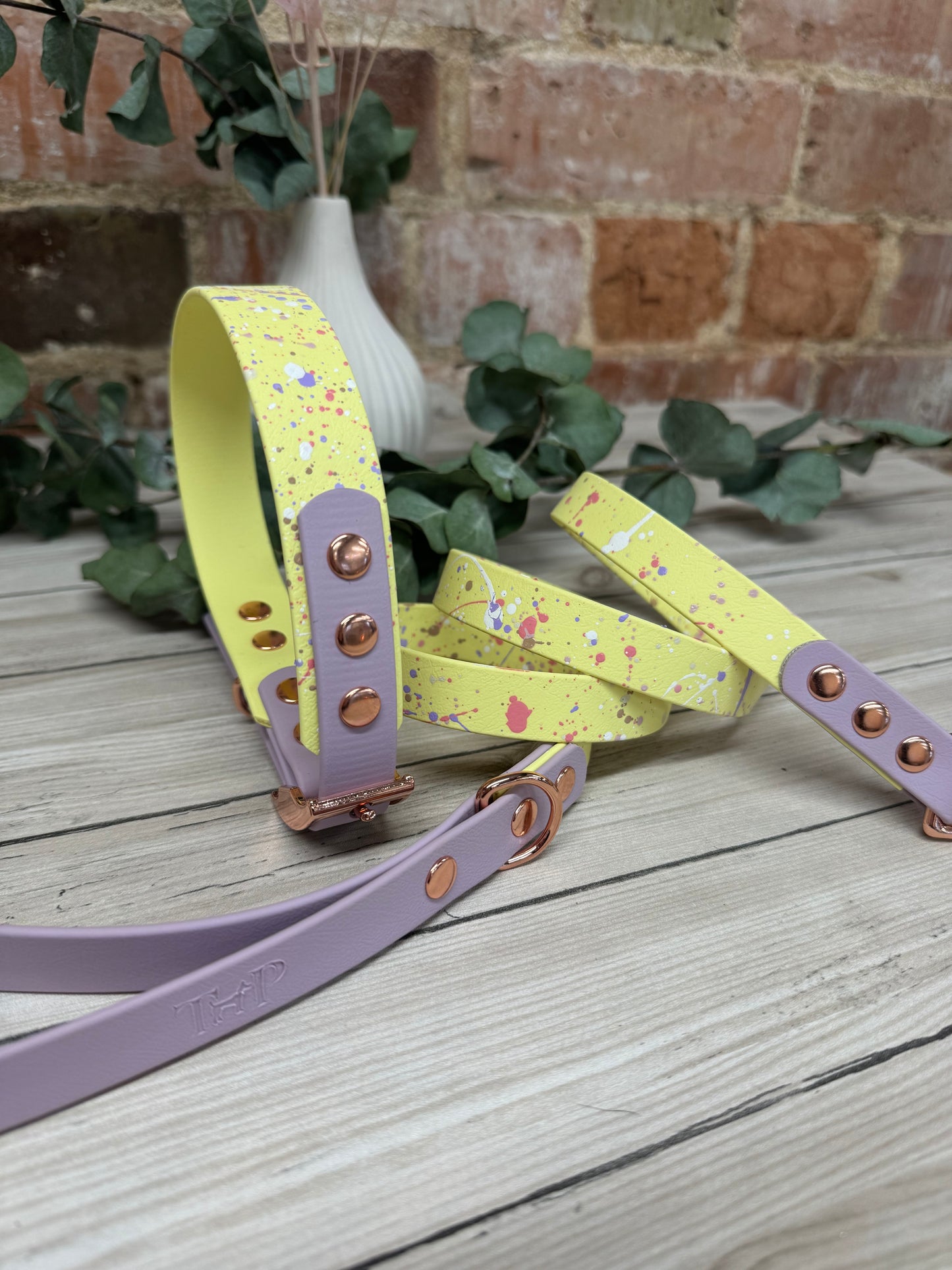 Lavender Lemonade - Waterproof BioThane© Splatter Dog Collar - Pastel Collection