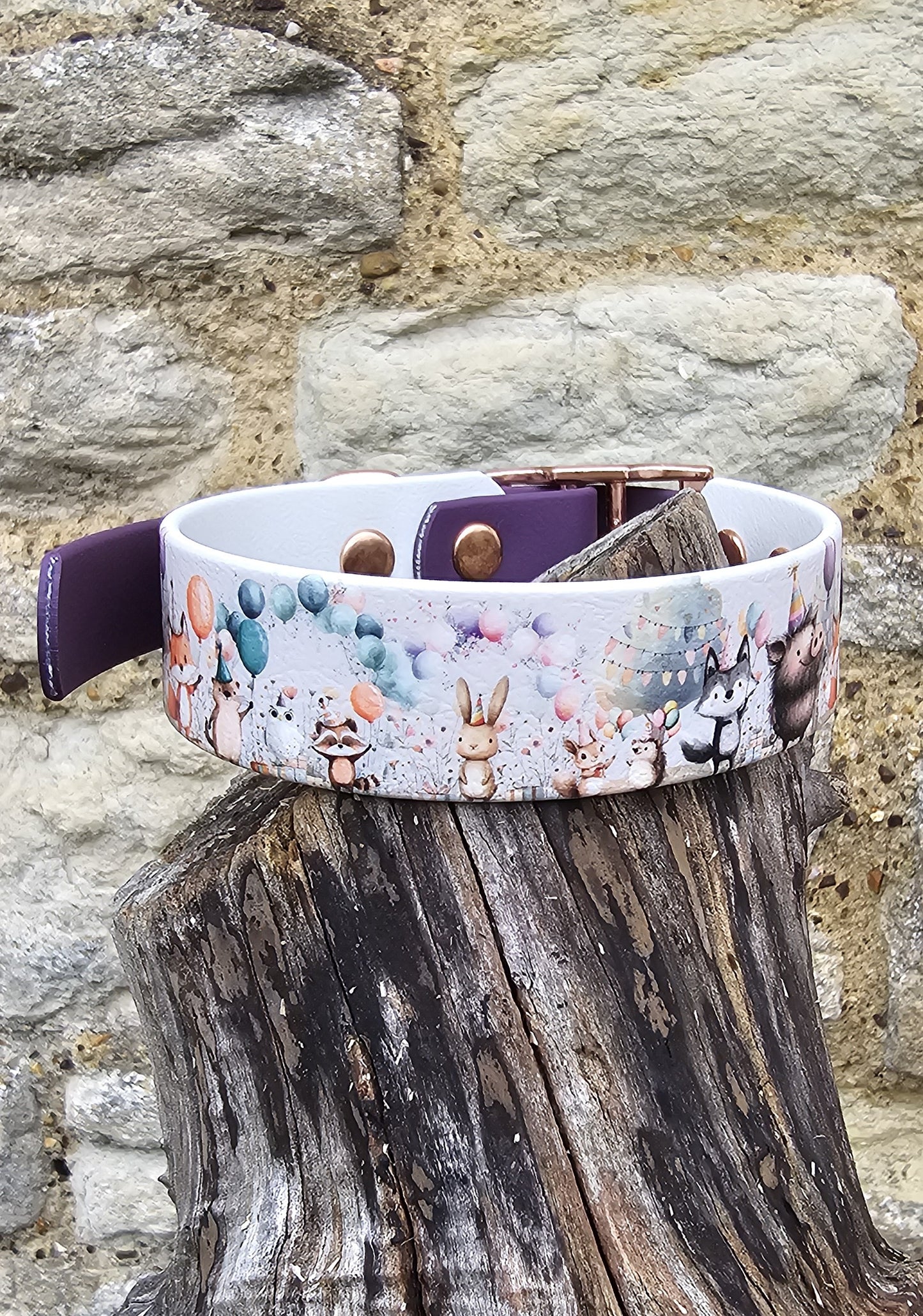 Woodland Party Girl - Printed Waterproof BioThane© Dog Collar