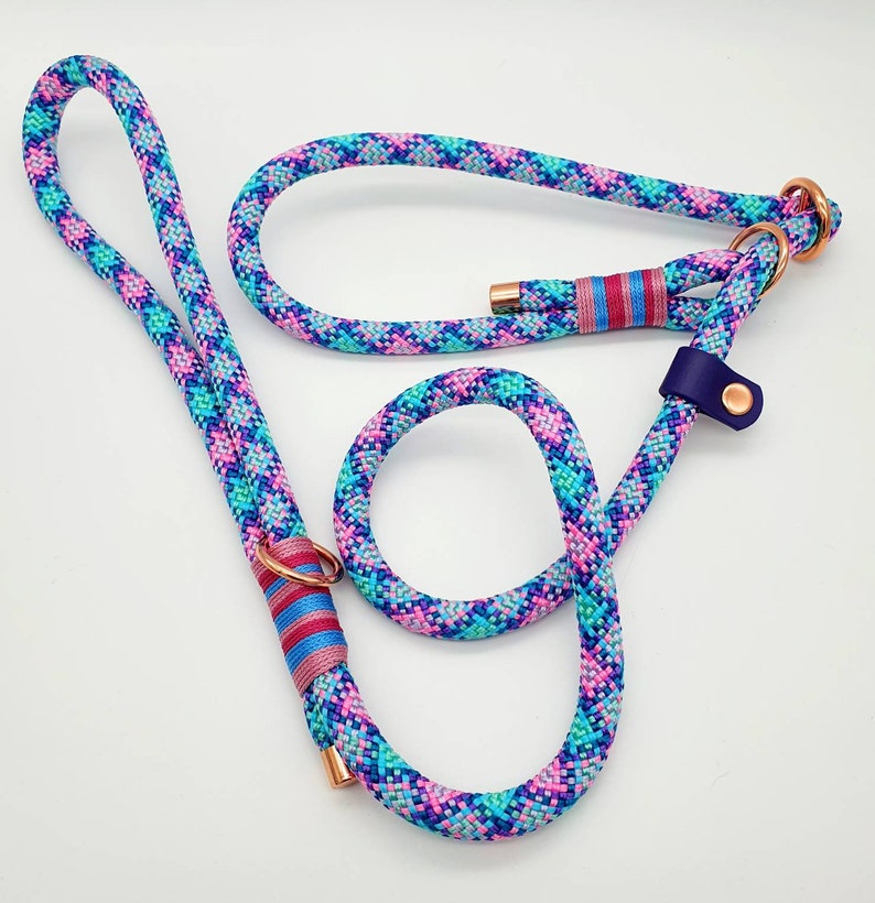 Rope Slip Dog Lead / Figure-8 Rope Dog Lead - Design Your Own